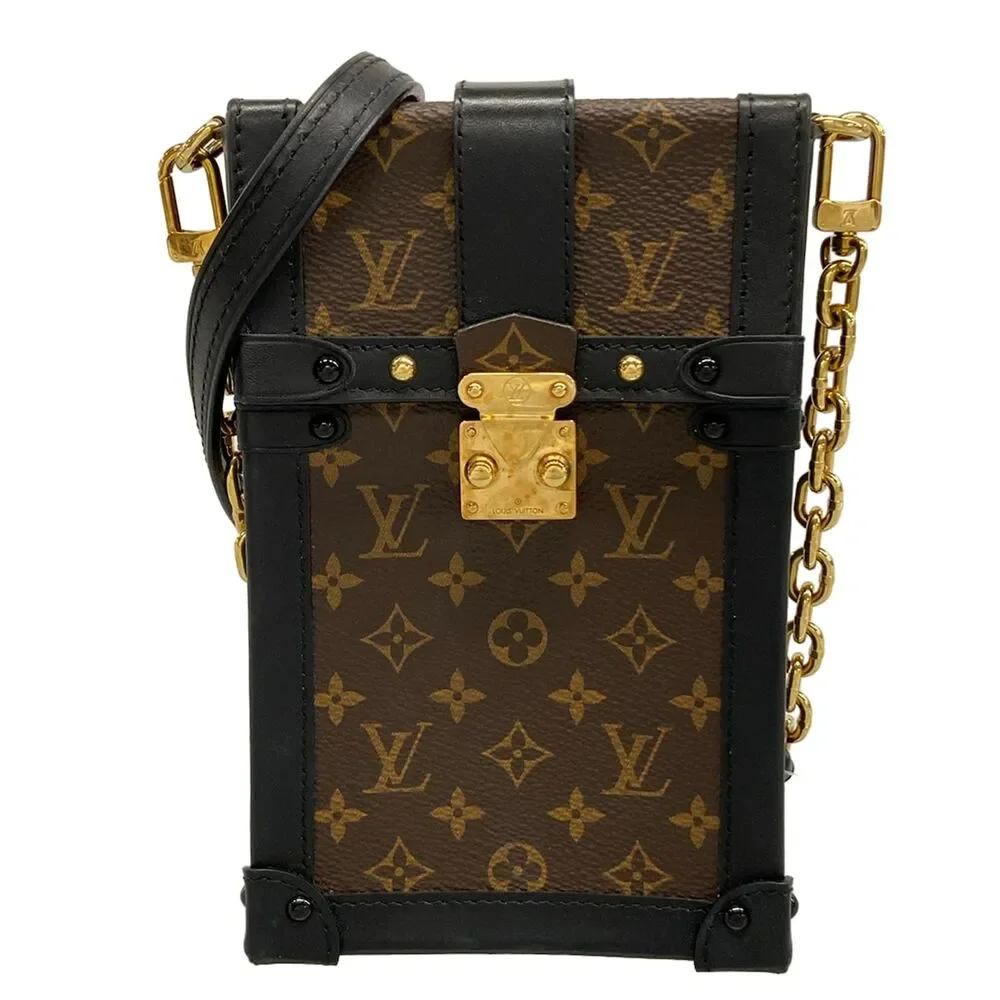 Louis Vuitton Pochette Trunk Vertical Monogram Shoulder Bag M63913 Black
